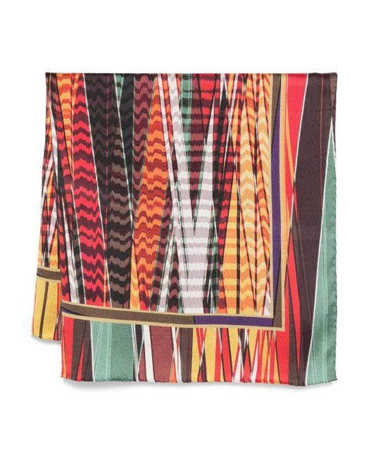 Fular con motivo abstracto Missoni de color Red