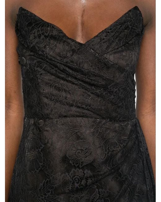 retroféte Mini-Jurk Met Kant in het Black