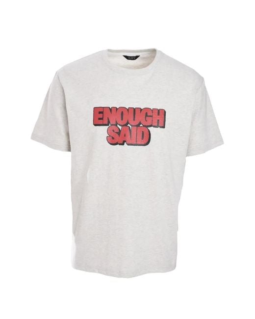 Tee Library White Slogan-Print Cotton T-Shirt for men
