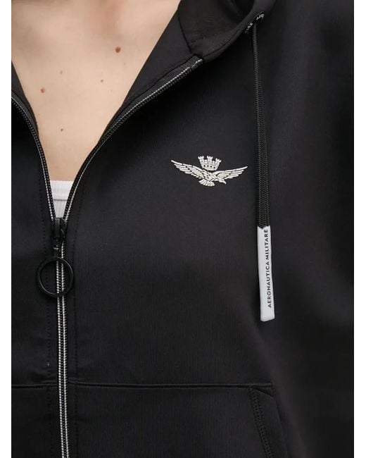 Aeronautica Militare ジップ フーデッド トップ Black