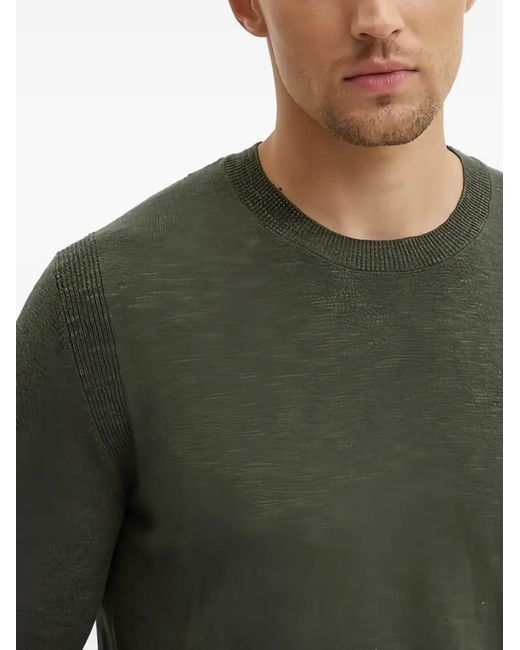 Sisley Green Round-Neck Long-Sleeve Sweater for men