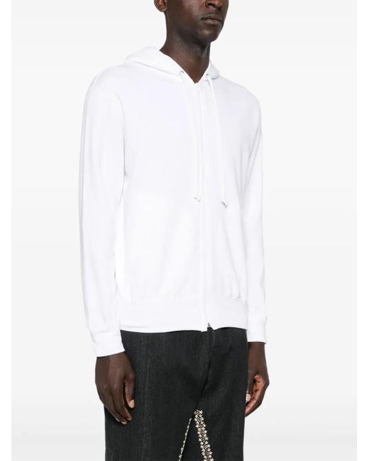 COMME DES GARÇONS PLAY White Signature Heart-Patch Hoodie