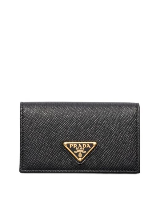 Prada Gray Saffiano Leather Card Holder