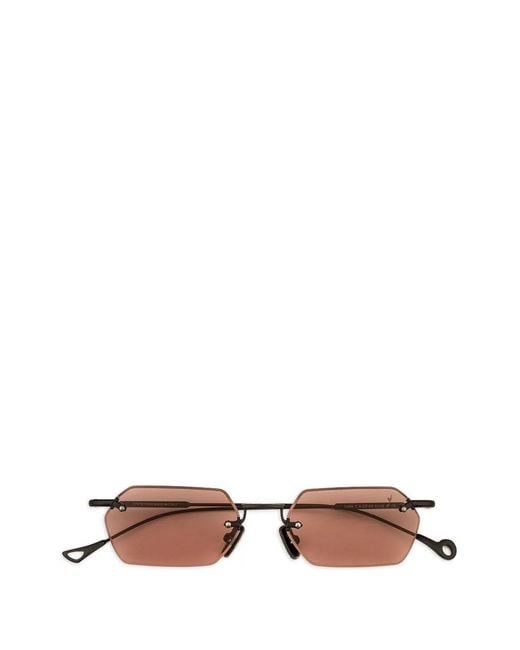 Eyepetizer Brown Tank Hexagonal-Shape Sunglasses