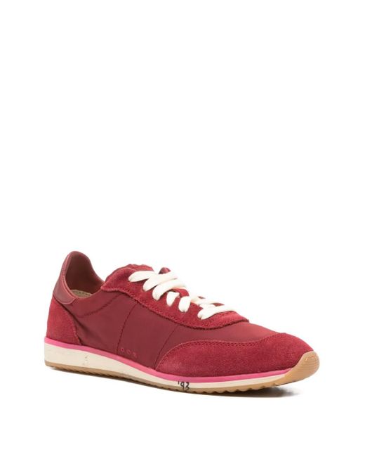 Patrizia Pepe Red Suede-Panel Sneakers