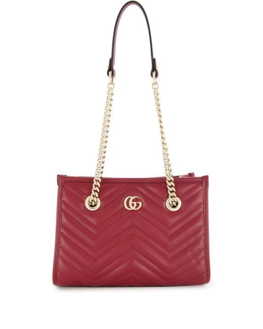 Gucci Red Marmont Shoulder Strap
