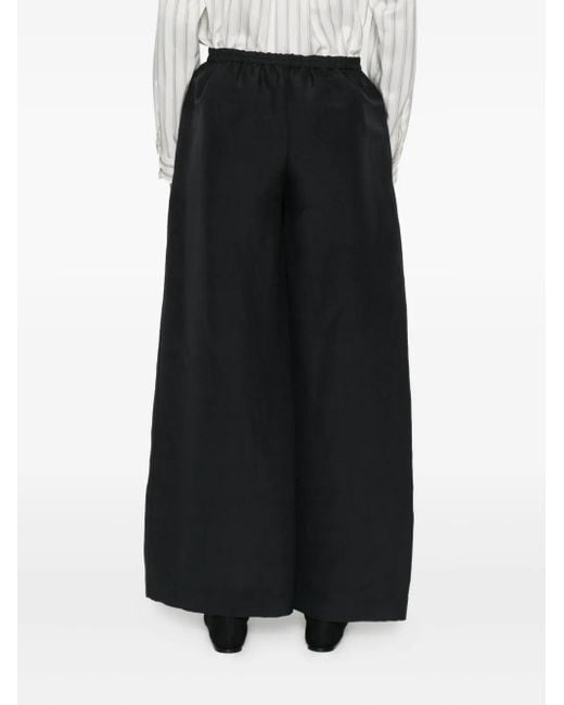 The Row Black Silk Trousers