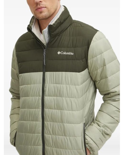 Columbia Green Powder Lite Ii Quilted Colour-Block Jacket for men