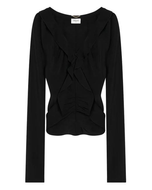 Saint Laurent Black Silk Blouse