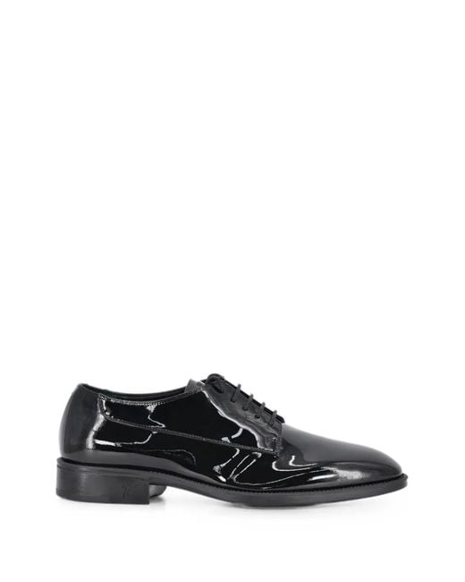 Giuseppe Zanotti Black Patent-Leather Derby Shoes for men