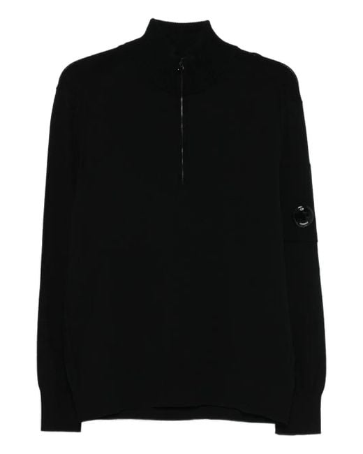 Maglione Con Mezza Zip di C P Company in Black da Uomo