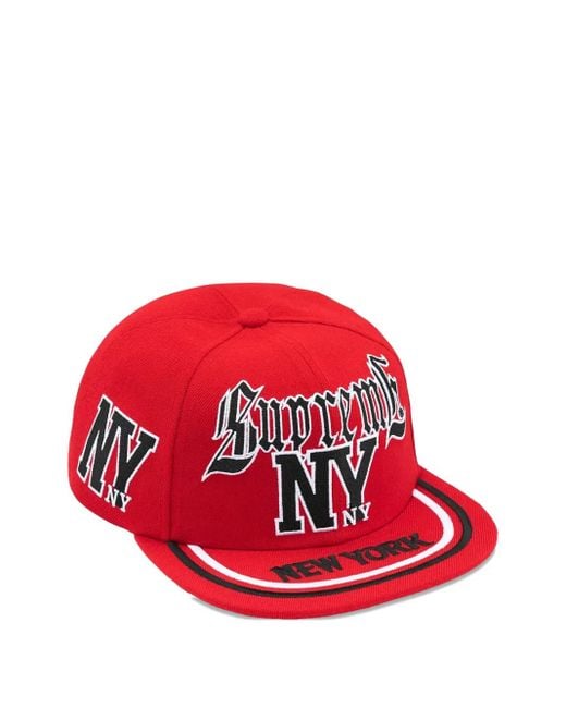 メンズ Supreme New York キャップ Red