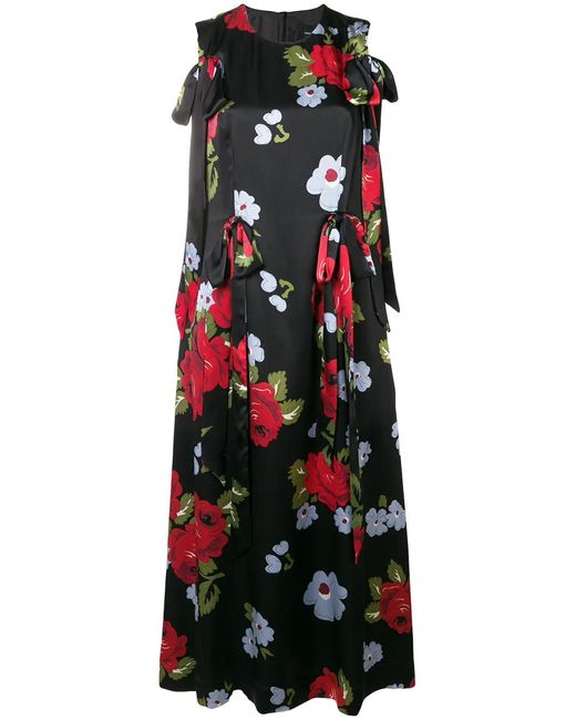 Simone Rocha Black Bow Ribbon Floral Dress