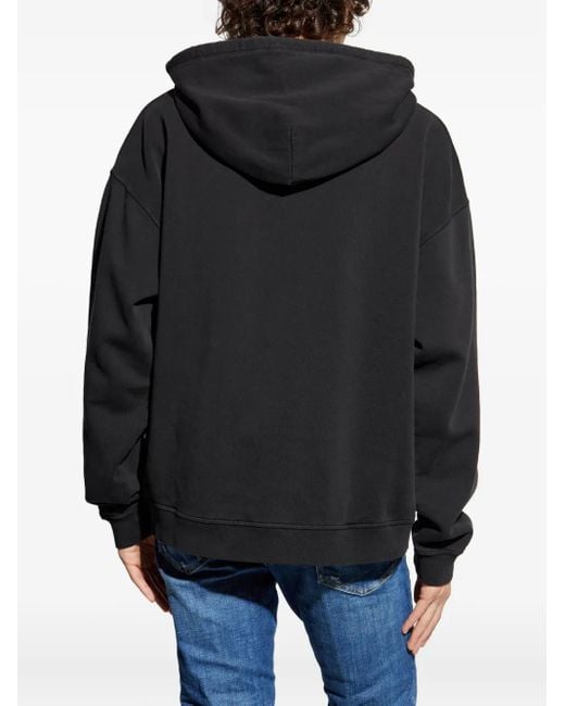 DSquared² Black Kangaroo-Pocket Drawstring Hoodie for men