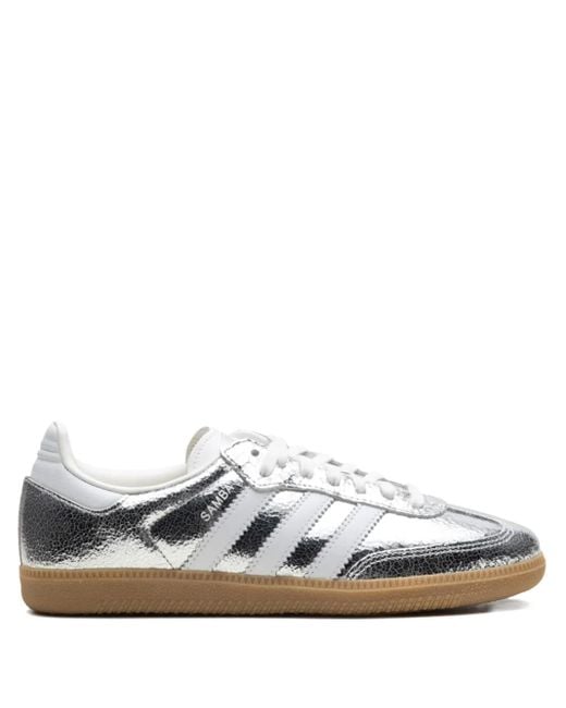 Adidas Samba Og "silver Metallic Cracked Leather" スニーカー White