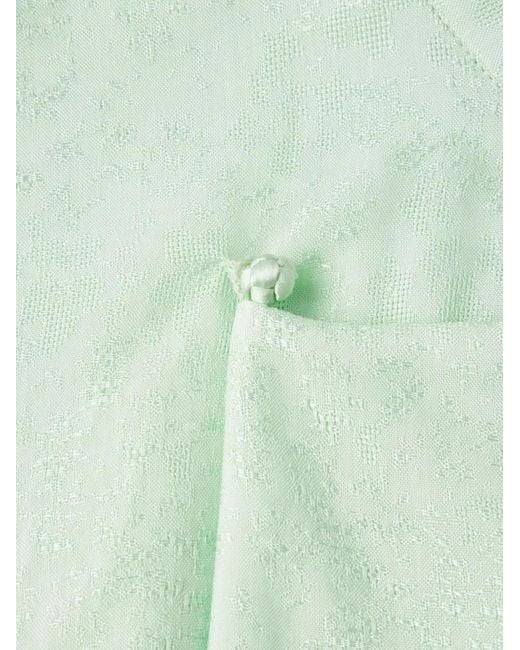 Shanghai Tang Green Tang Jacquard Asymmetric Dress