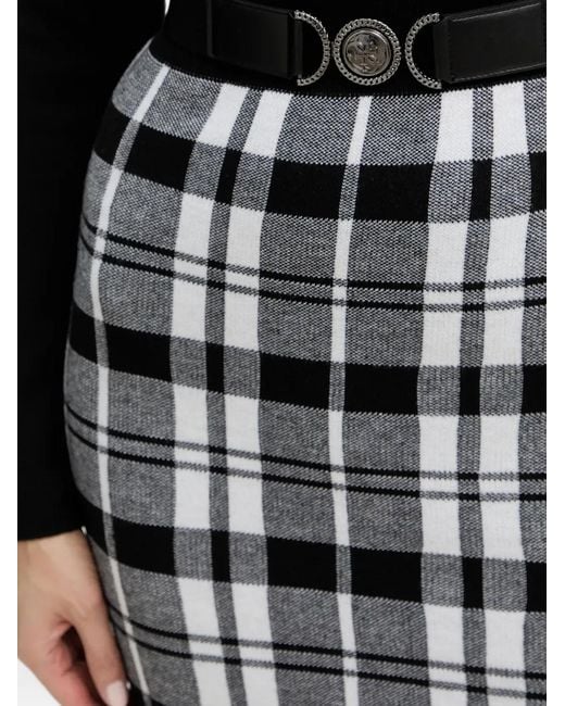 Guess Black Cutout Plaid Mini Dress