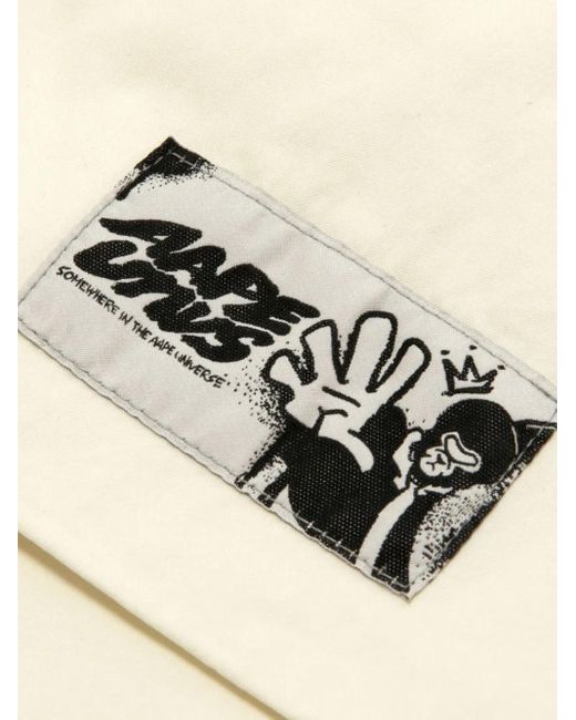 Aape By A Bathing Ape Natural Embroidered-Patch Shorts for men