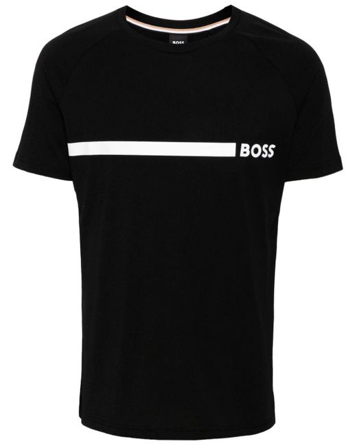 Boss Black Logo-print Cotton T-shirt for men