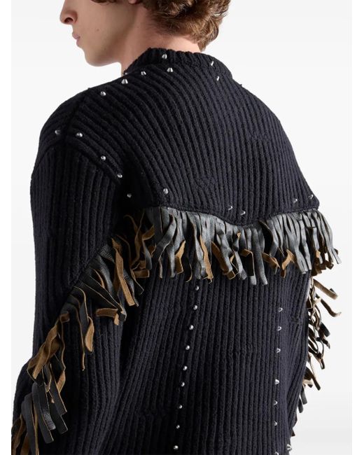Jersey Con Flecos Prada de hombre de color Black