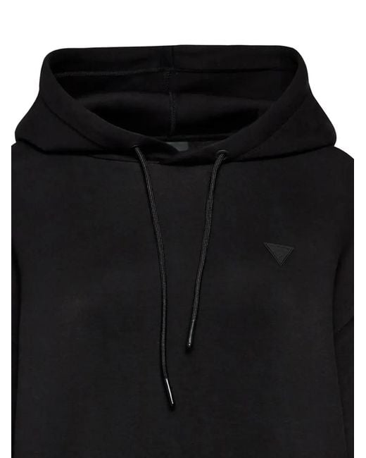 Guess Black Logo-Patch Hoodie