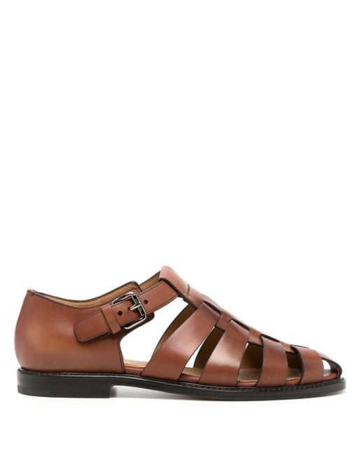 Church's Brown Buckled Leather Sandals for men