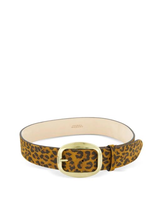 Isabel Marant Metallic Gürtel mit Leoparden-Print