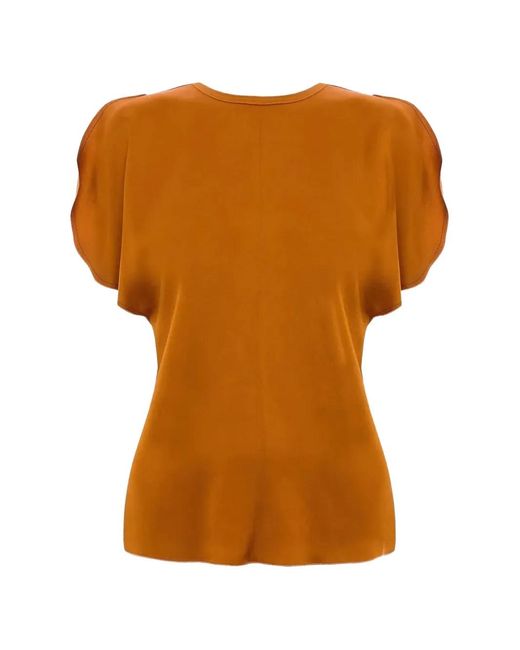 Victoria Beckham Orange Bela Cold-Shoulder Blouse