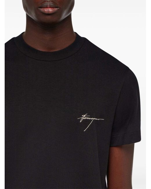 Ferragamo Black Sporty Cotton T-shirt for men