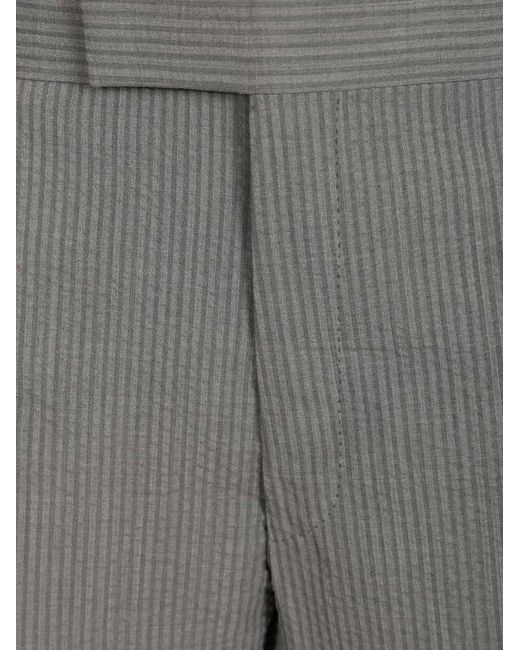 Thom Browne Gray Side-Slit Shorts for men