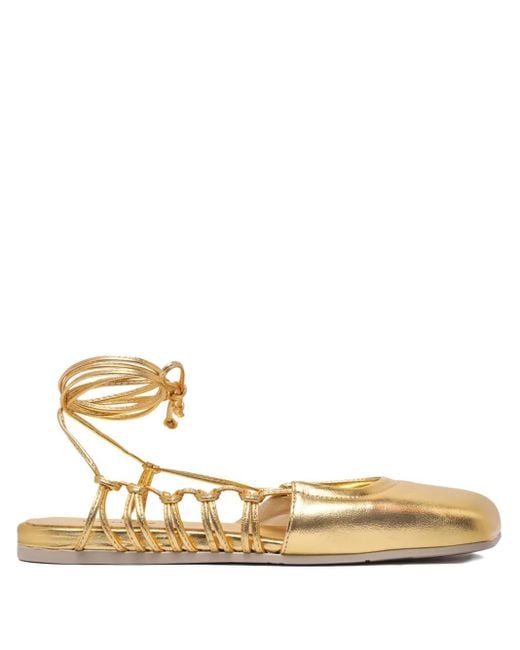 Vic Matié Metallic Leather Ballet Flats