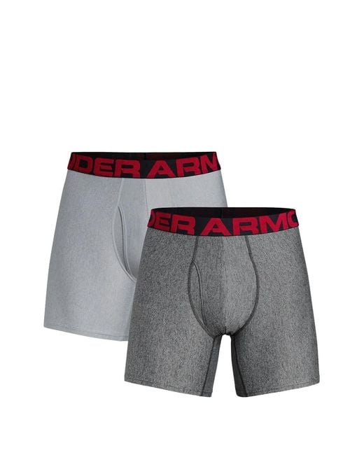 Under Armour Gray Logo-Waistband Boxers (Set Of Two) for men