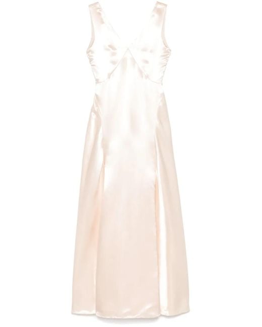 Philosophy Di Lorenzo Serafini White Satin-Finish Maxi Skirt