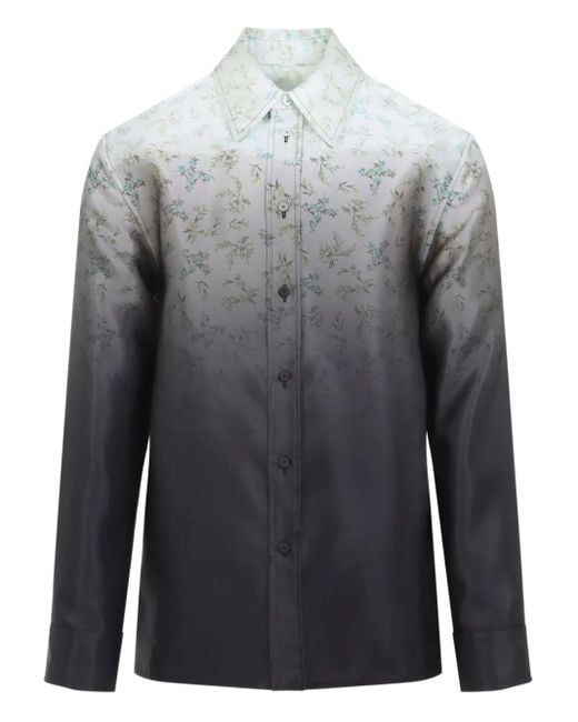 Jil Sander Gray Floral-Print Shirt for men