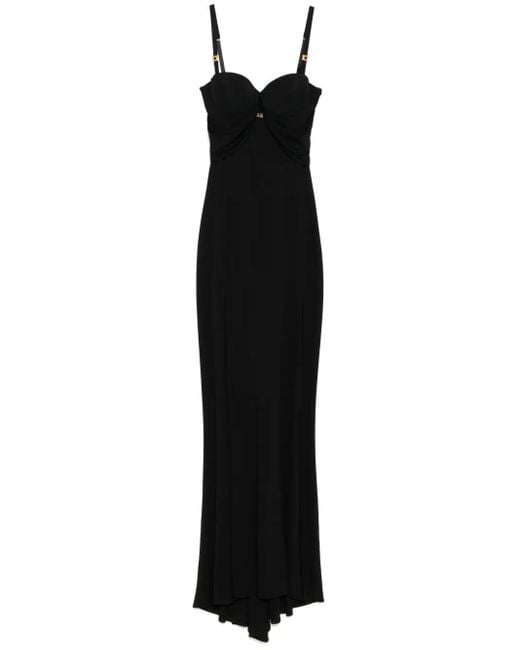 Robe Longue D'Inspiration Corset Elisabetta Franchi en coloris Black
