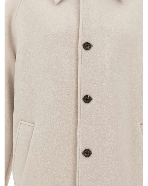 Eleventy Natural Raglan-Sleeve Button-Up Coat for men