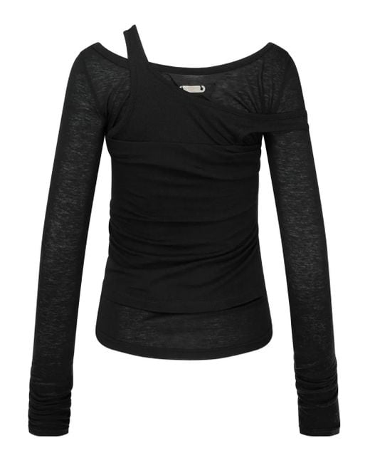 Hache Black Layered Asymmetric Top