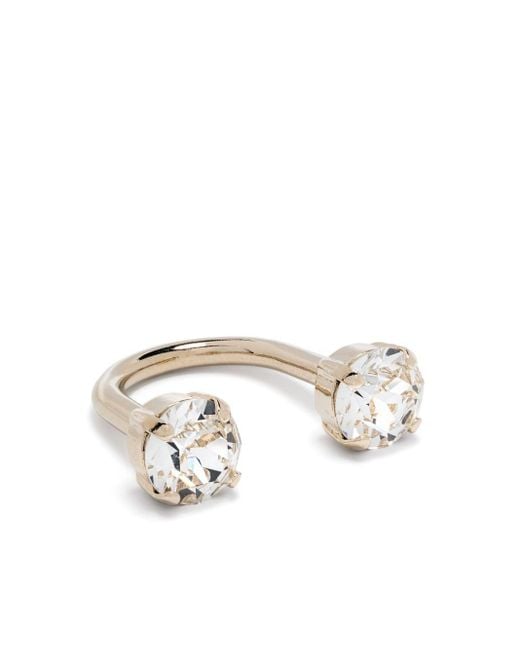 Justine Clenquet White Rae Crystal-embellished Ring