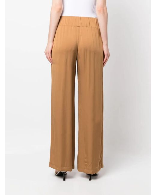 Aspesi Brown High-Waist Wide-Leg Trousers