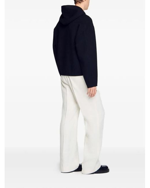 Sandro Black Hooded-Neck Jacket for men