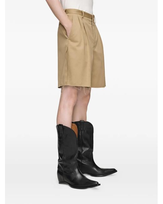 Maison Margiela Natural Tailored Cotton Shorts for men