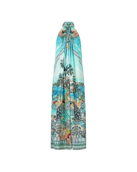 Camilla Blue Maxi Balearic Bebé Floral-Print Dress
