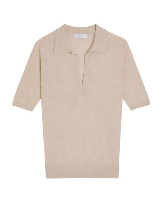 Gabriela Hearst White Frank Short-Sleeve Polo Top