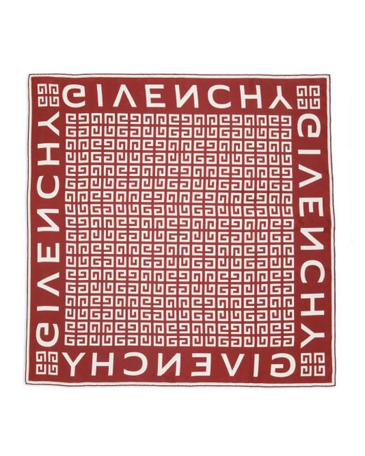Givenchy Red 4G-Print Scarf