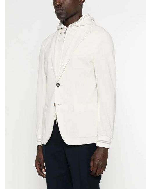 Eleventy White Layered-Effect Blazer for men