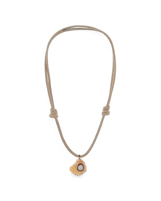 Dezso by Sara Beltran White Diamond And Shell Necklace