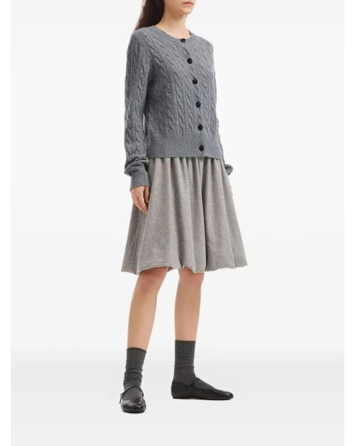B+ AB Gray Cable-Knit Buttoned Cardigan