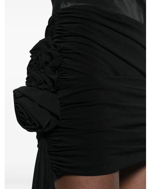 Magda Butrym Black Draped Asymmetric Mini Skirt