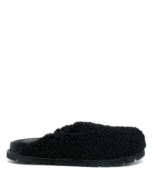 Reike Nen Black Faux-Fur Slip-On Loafers