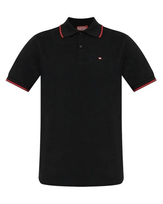 DIESEL Black T-Ferry-Microdiv Polo Shirt for men
